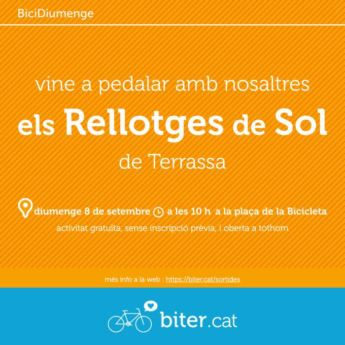 Diumenge 8 de setembre: Ruta amb bicicleta dels Rellotges de sol de Terrassa