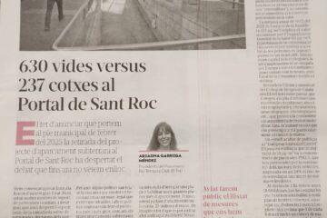 630 vides versus 237 cotxes al Portal de Sant Roc